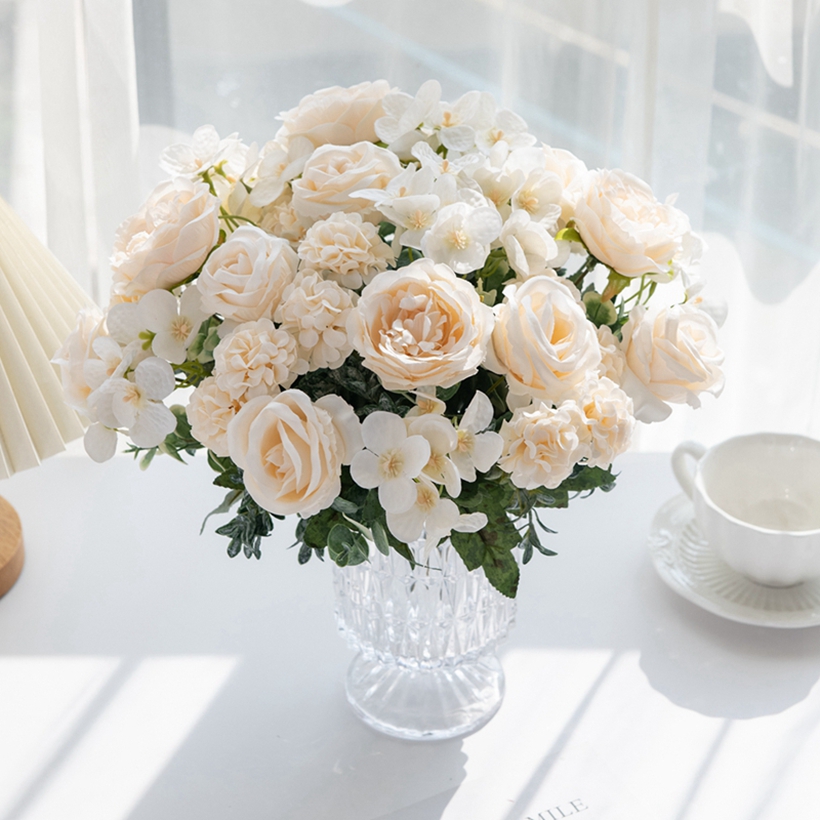 7 Fork Silk Peony Rose Hydrang - Bonsai Garden Festival review and price