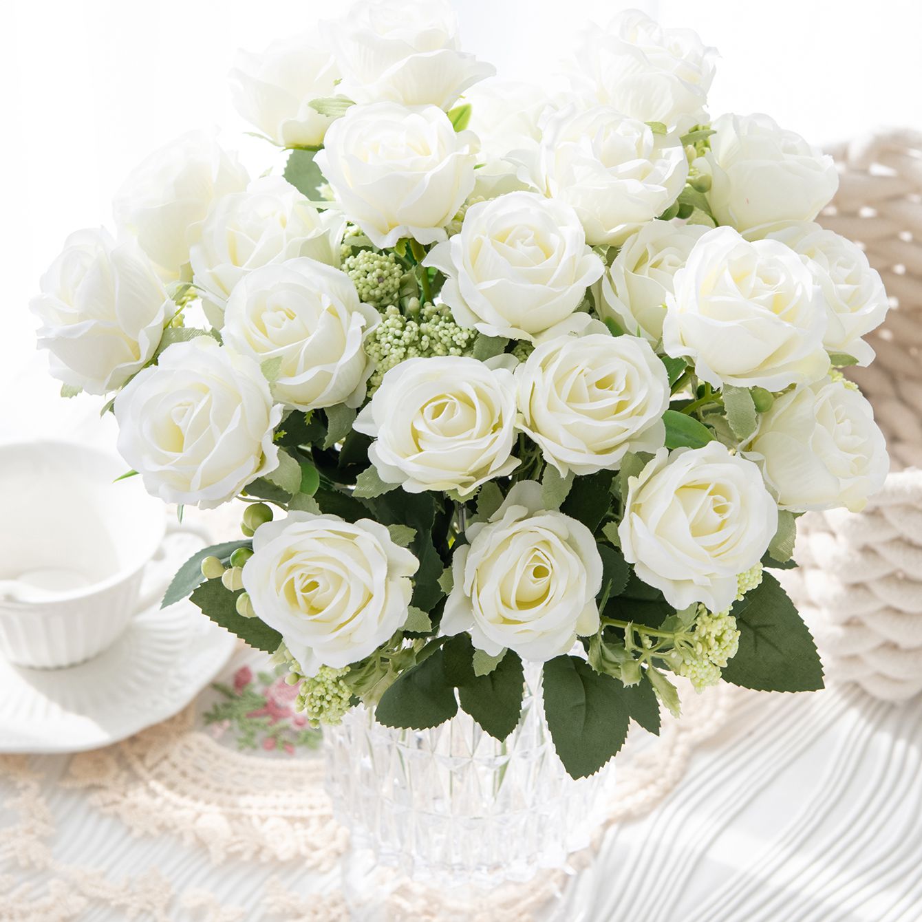 Artificial Flower Silk Rose Fe - Bonsai Garden Festival review and price