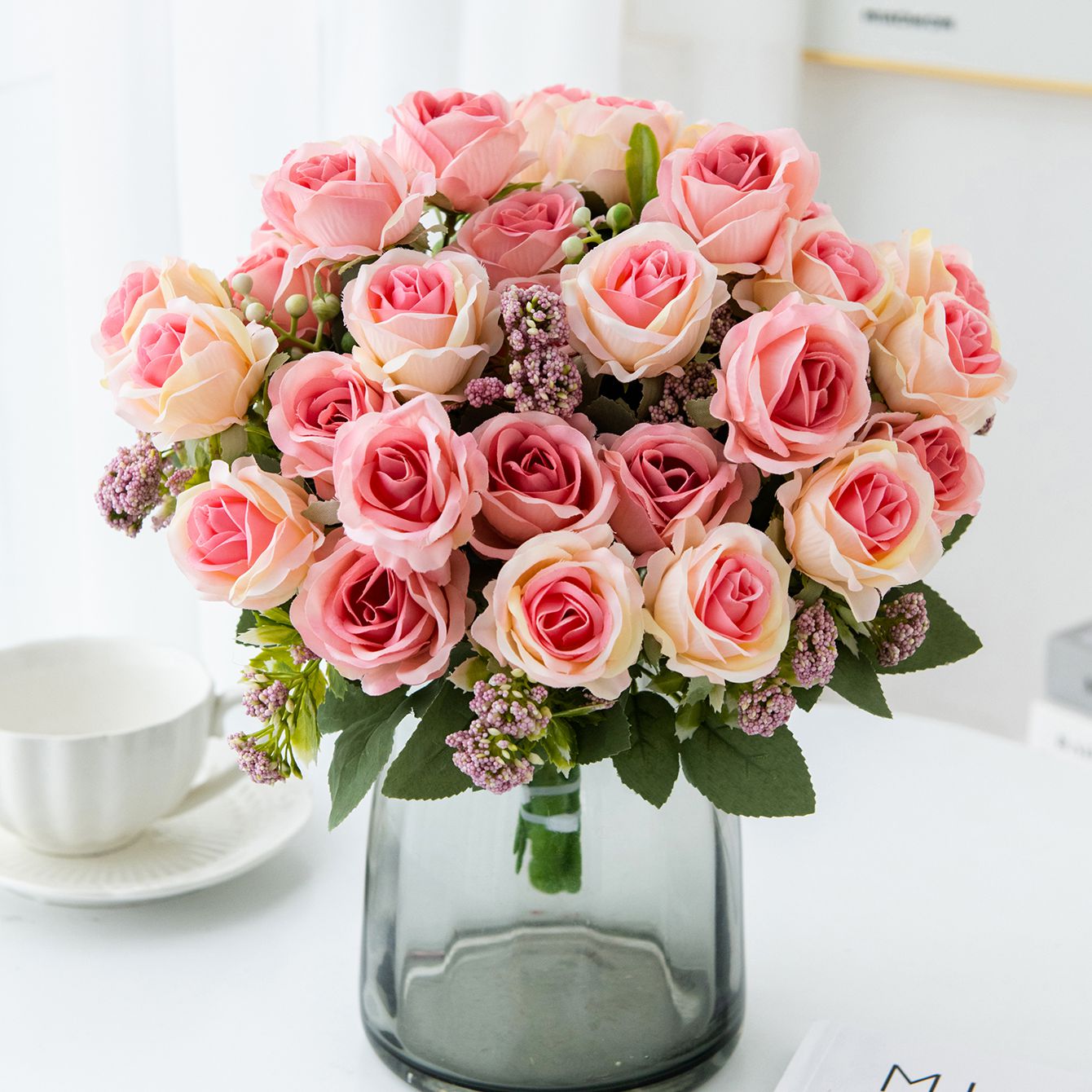 Artificial Flower Silk Rose Fe - Bonsai Garden Festival review and price