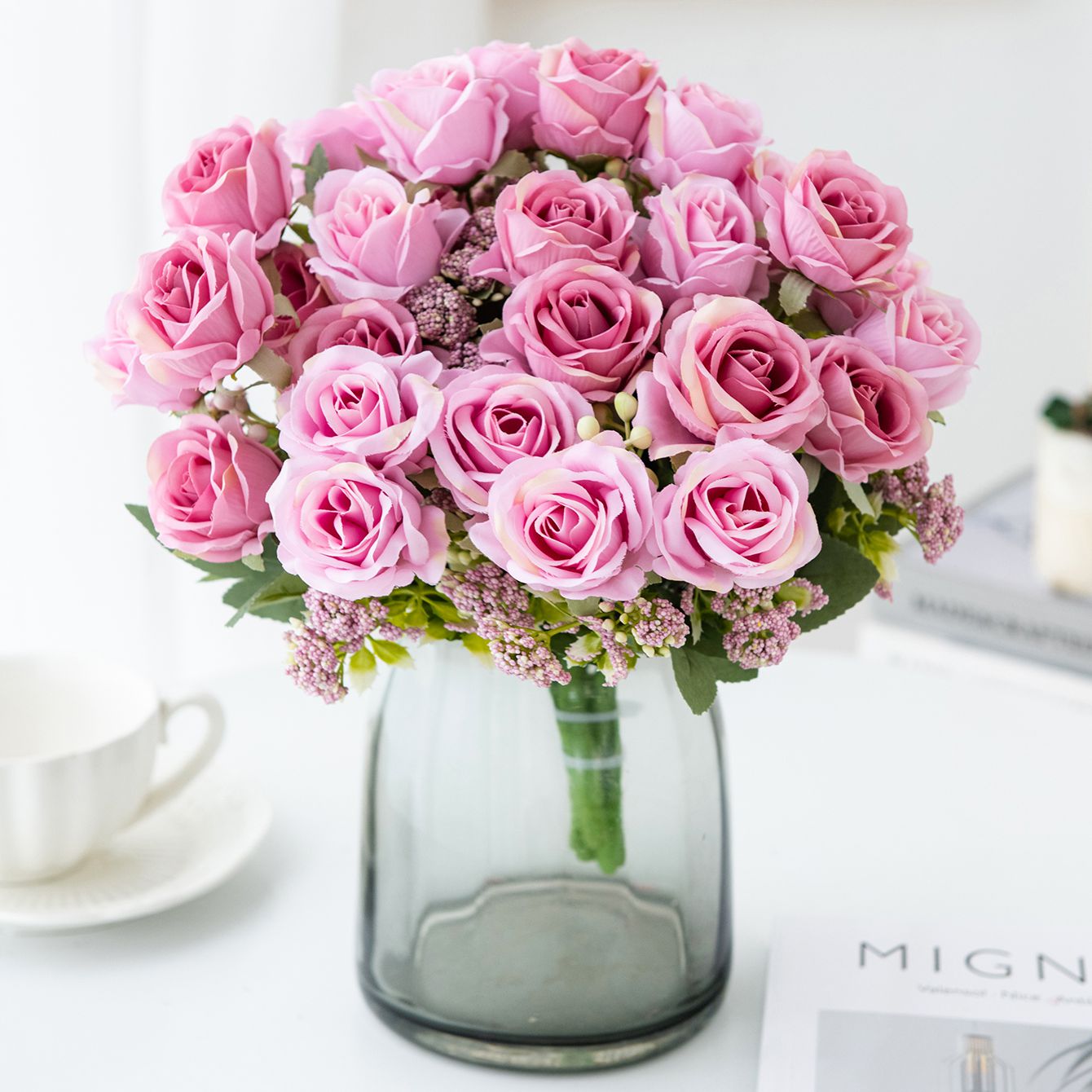Artificial Flower Silk Rose Fe - Bonsai Garden Festival review and price