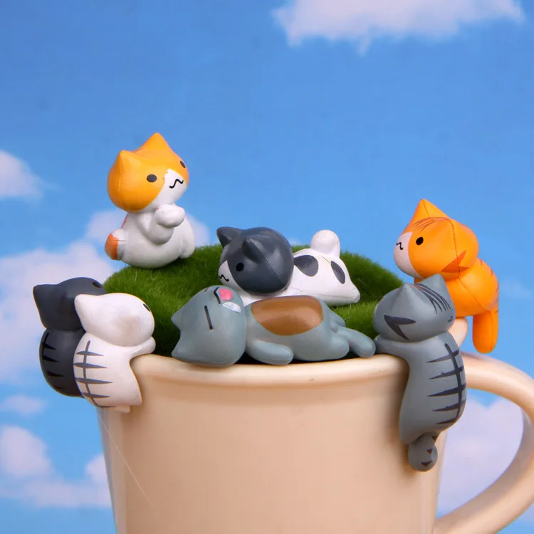 6Pcs/Set Cartoon Lucky pvc Cat - First Bonsai Garden review and price